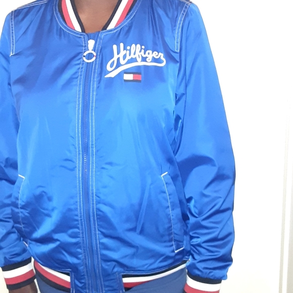 Tommy Hilfiger Jacket blue windbreaker size large - Picture 3 of 7